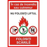 in caz de incendiu sau cutremur nu folositi liftul folositi scarile